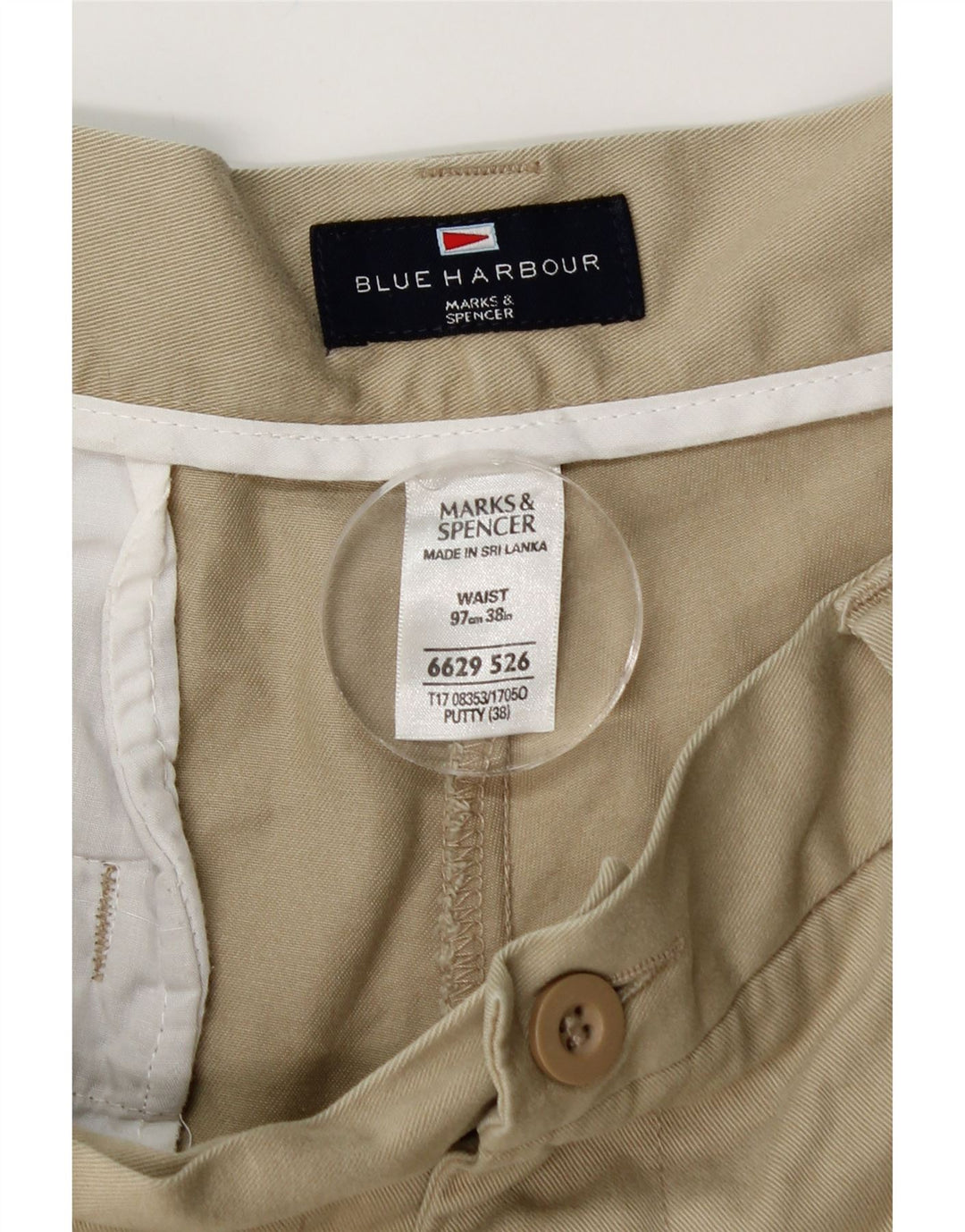 MARKS & SPENCER Pantaloni scurți pentru bărbați Blue Harbour Cargo W38 XL, bumbac bej