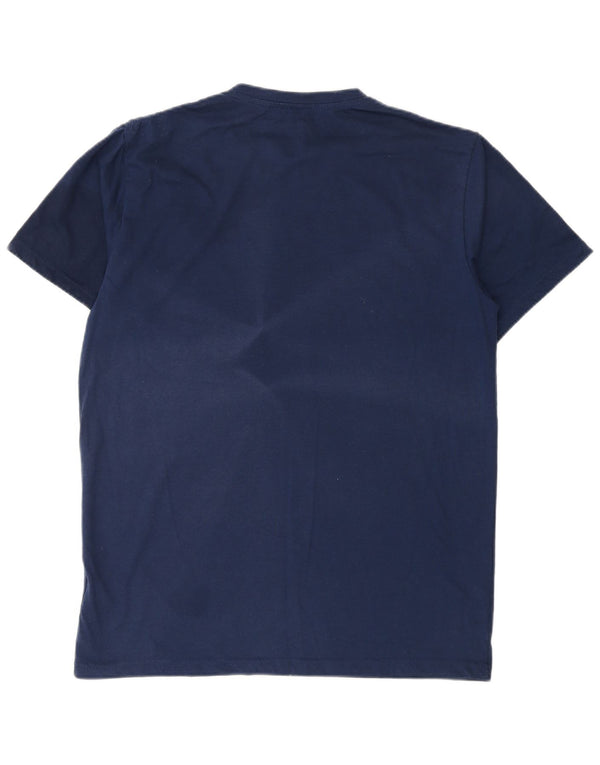 Jack & Jones Mens Graphic T-Shirt Top Large Navy Blue Cotton
