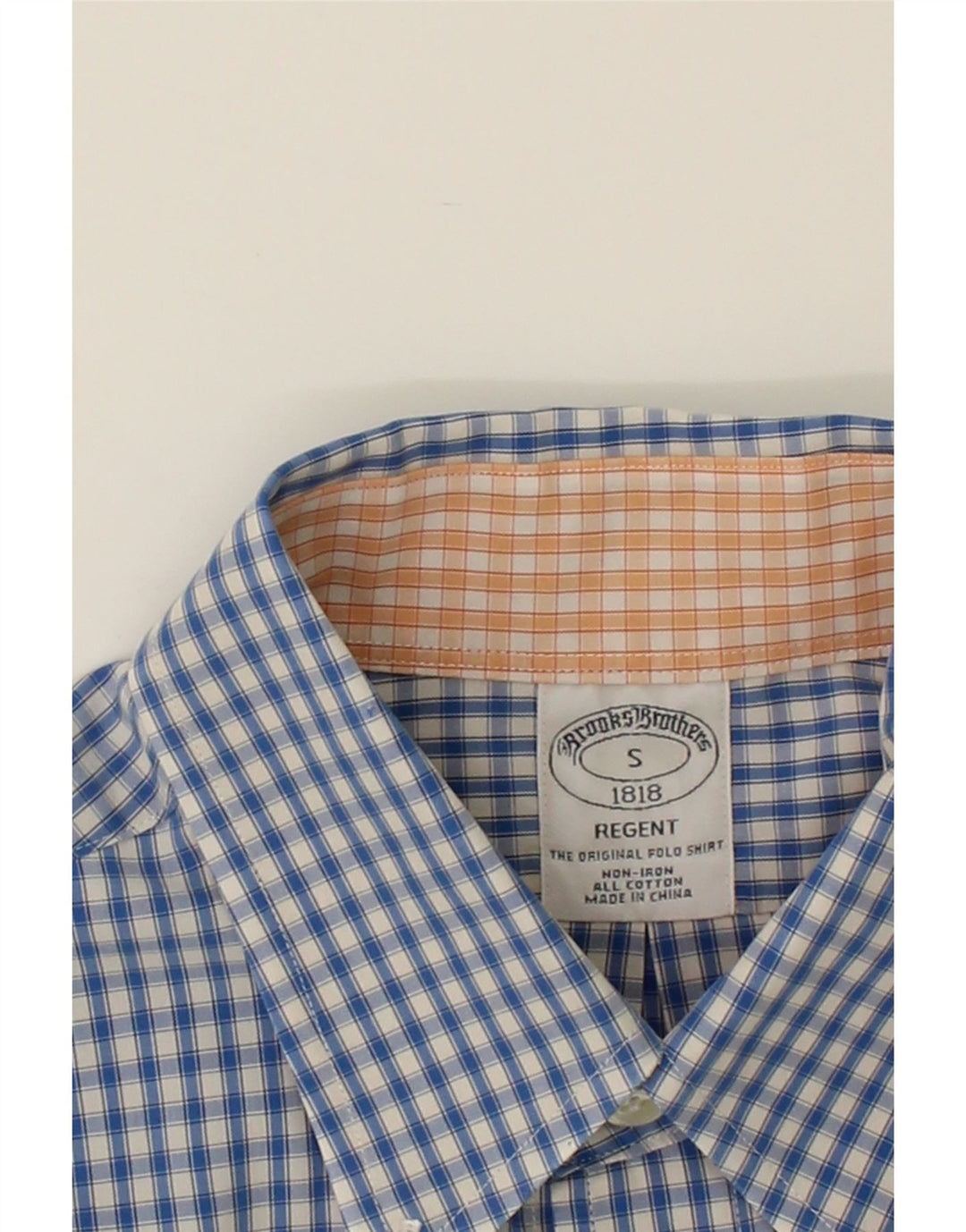 BROOKS BROTHERS Mens Shirt Small Blue Check Cotton Vintage Brooks Brothers and Second-Hand Brooks Brothers from Messina Hembry 