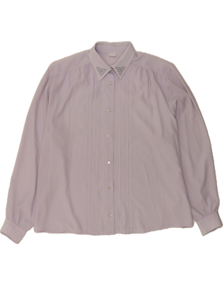 VINTAGE Womens Shirt Blouse UK 22 3XL Purple Polyester Vintage Vintage and Second-Hand Vintage from Messina Hembry 