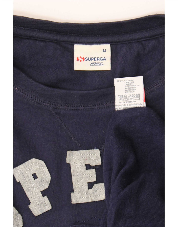 Pulover cu grafic pentru femei Superga UK 14 Bumbac, albastru bleumarin mediu