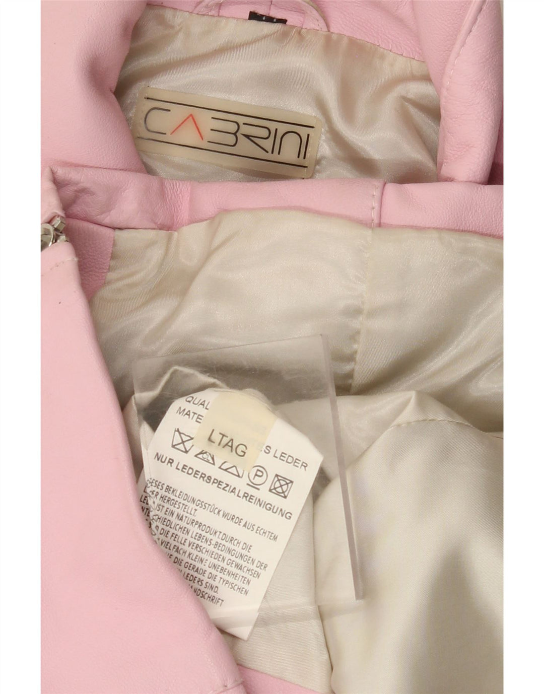 Jachetă de piele pentru femei CABRINI UK 16, mare, roz, din piele