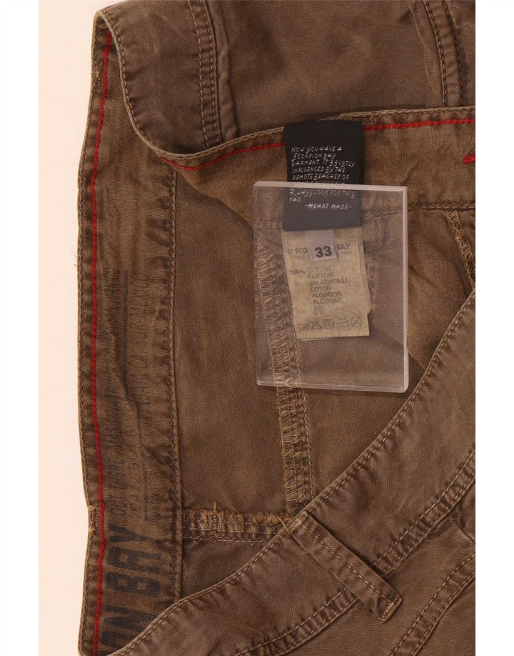 Scorpion Bay Pantaloni scurți obișnuiți pentru bărbați W33, bumbac maro mediu