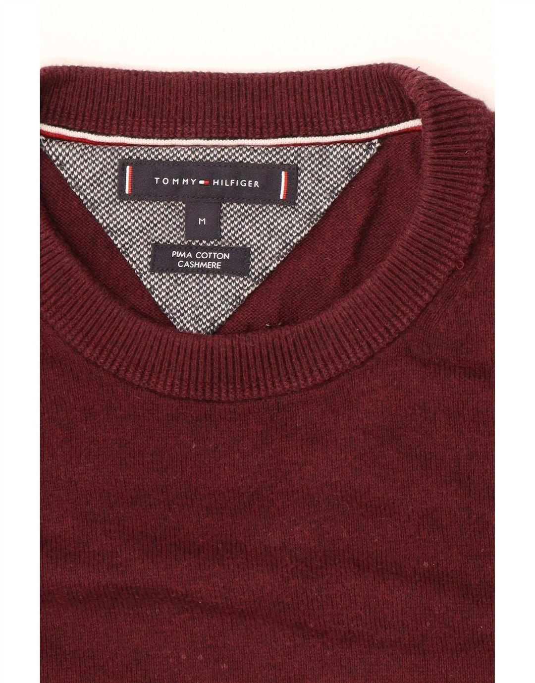 Pulover Tommy Hilfiger pentru bărbați, cu gât crew, bumbac maro mediu