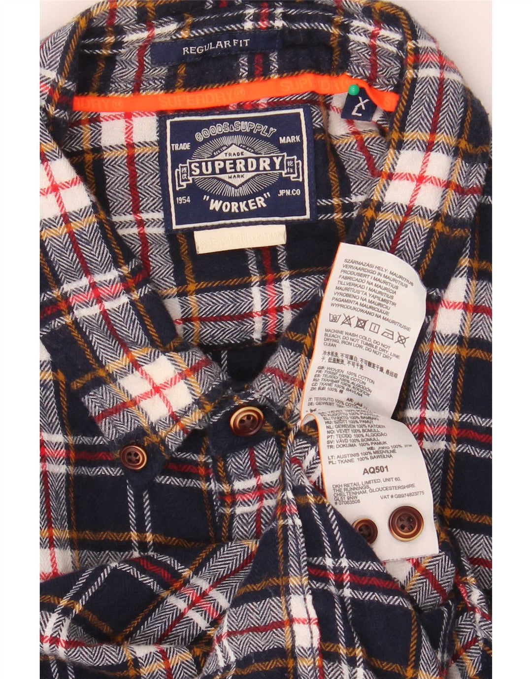 Cămașă de flanel Superdry pentru bărbați, XL, bleumarin, cu carouri