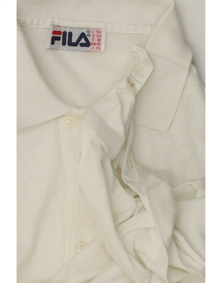 Tricou polo cu grafică Fila pentru bărbați IT 50, bumbac color bloc alb mediu