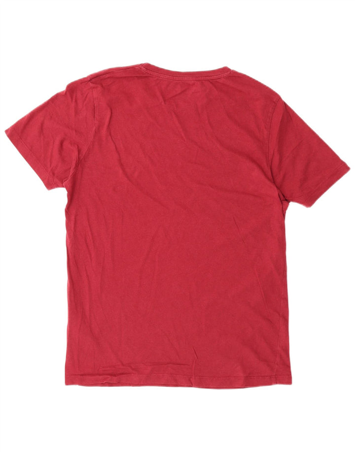 JACK & JONES Mens Core Graphic T-Shirt Top Medium Red Cotton