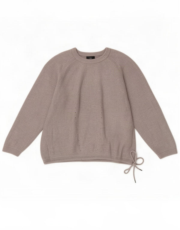 Massimo Dutti Pulover supradimensionat pentru femei cu decolteu triplu UK 10 Small Grey