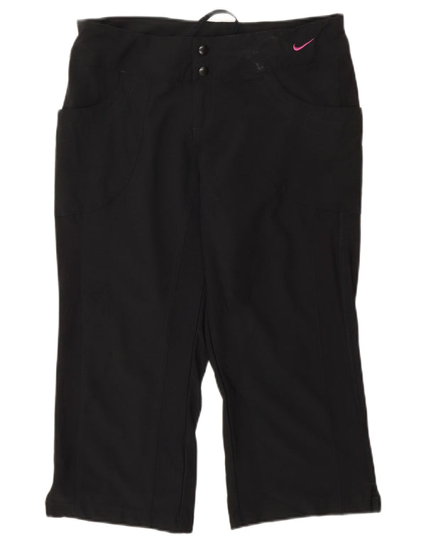 Pantaloni Capri Nike pentru femei US 4/6 Small W30 L21 Negru Poliester Sport