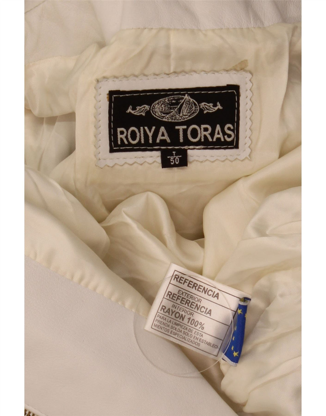 Geacă de piele vintage pentru femei IT 50 XL albă