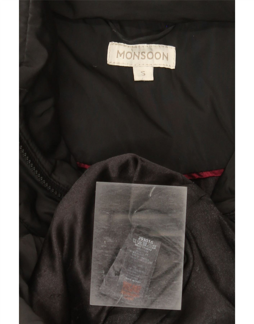 Palton căptușit pentru femei Monsoon UK 10 Poliester negru mic
