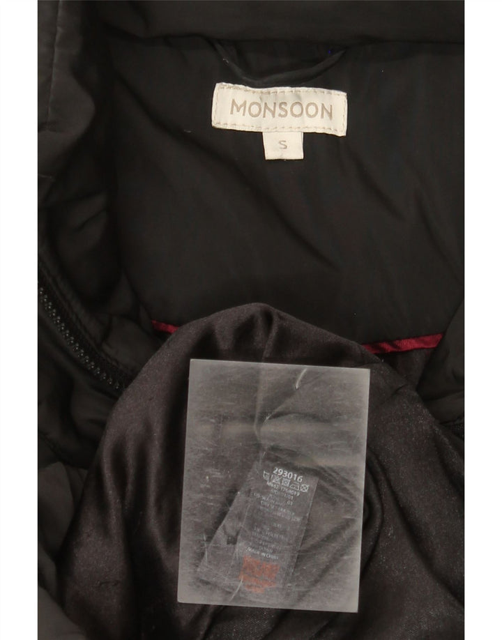 Palton căptușit pentru femei Monsoon UK 10 Poliester negru mic