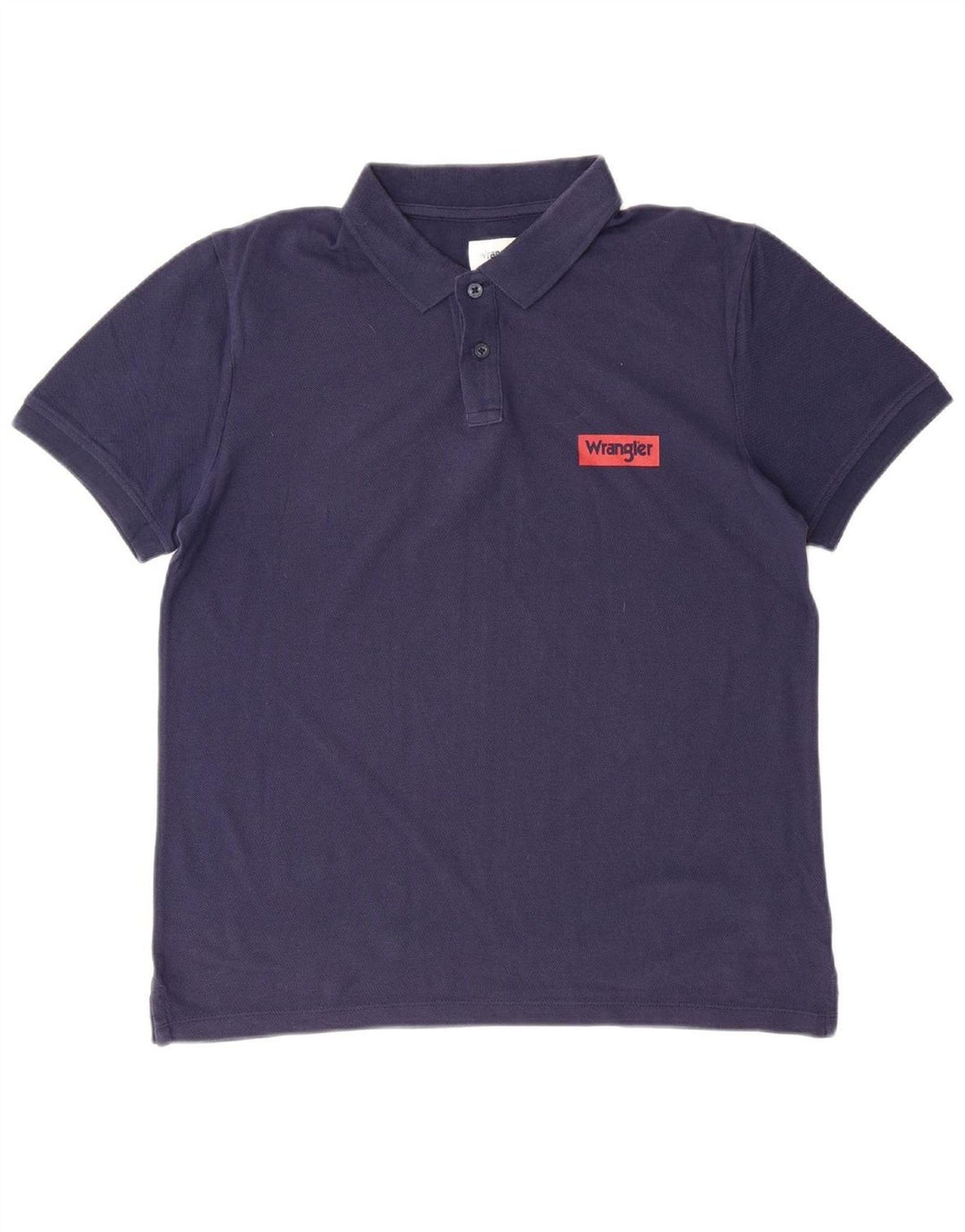 WRANGLER Mens Polo Shirt Medium Navy Blue Cotton