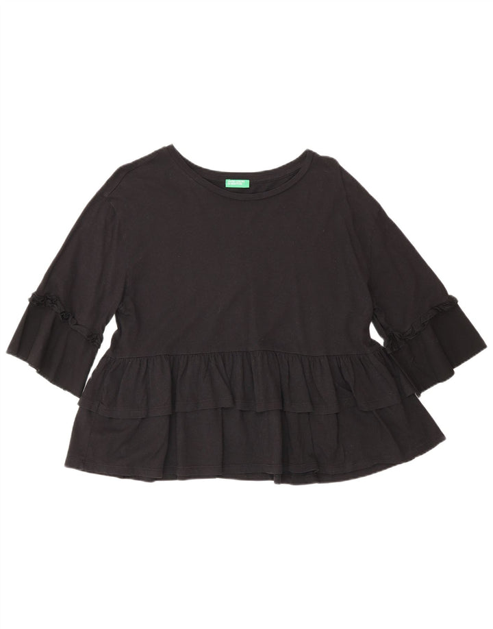 Bluză Benetton pentru femei cu mâneci 3/4, US 4 Small Black
