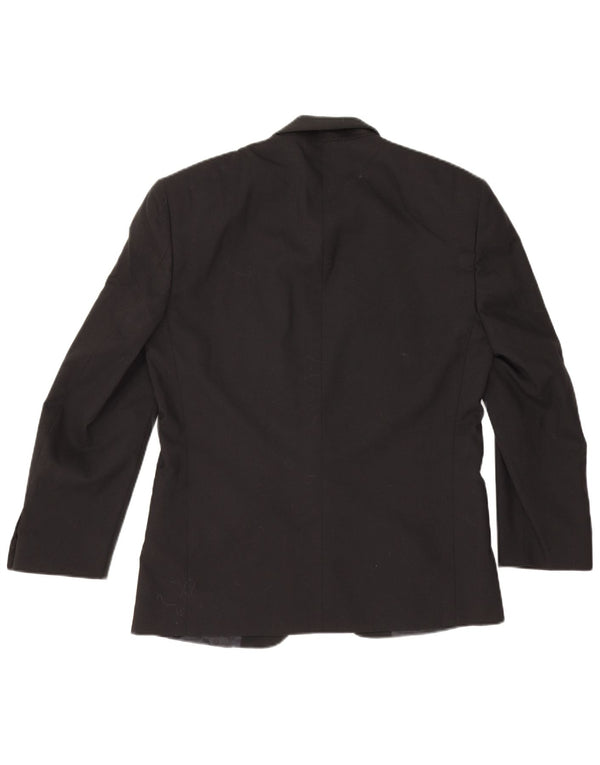 Jachetă vintage pentru bărbați cu 1 nasture IT 48 Medium Black Lână virgină Clasică