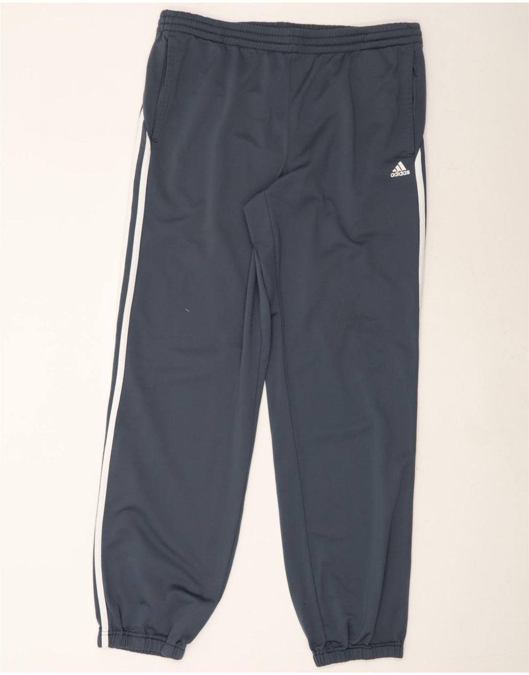 ADIDAS Mens Tracksuit Trousers Joggers Large  Navy Blue Polyester Vintage Adidas and Second-Hand Adidas from Messina Hembry 