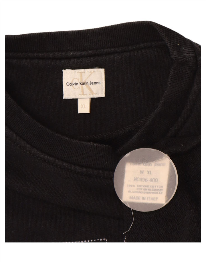 CALVIN KLEIN JEANS Hanorac grafic pentru bărbați Jumper XL Negru