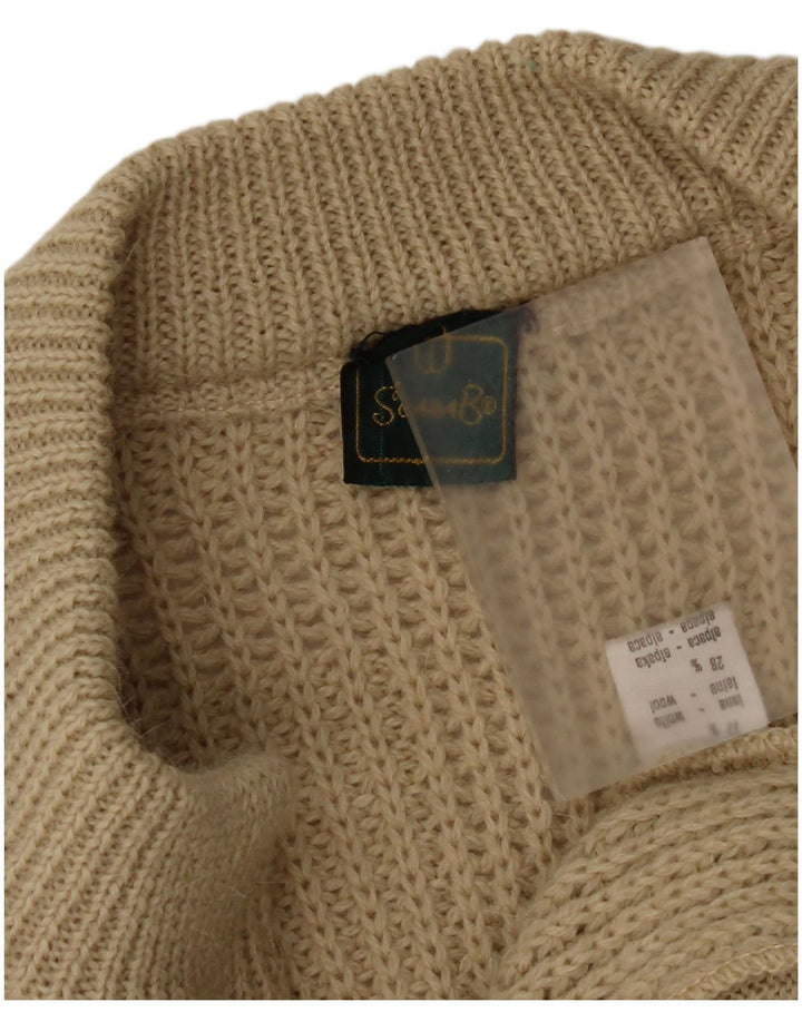 Pulover Cardigan Vintage pentru Barbati IT 50 Medium Bej Lână