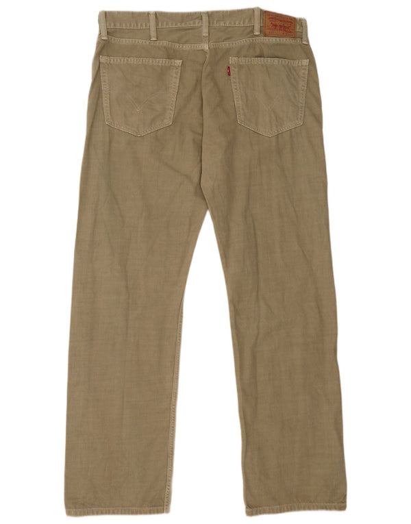 Levi's Mens 505 Straight Casual Trousers W38 L32 Khaki Cotton