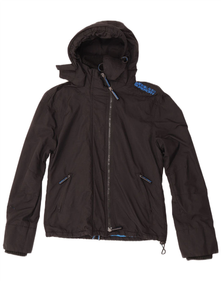 Jachetă Windbreaker cu grafică Superdry pentru femei UK 14 Medium Black