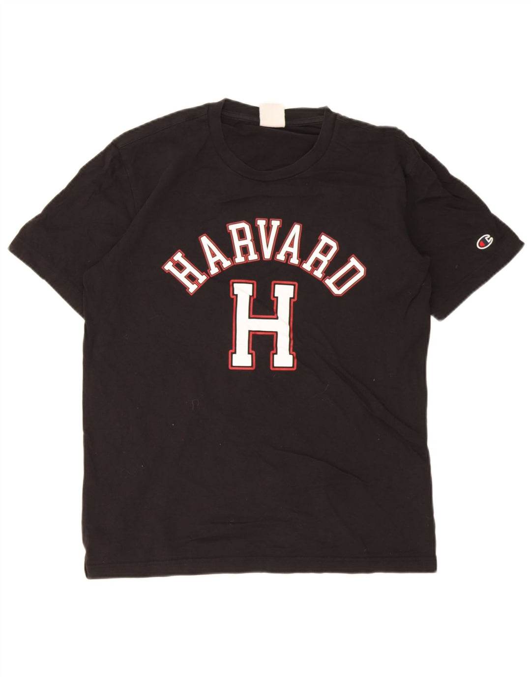 Tricou grafic Harvard pentru bărbați Champion Top, bumbac mediu negru