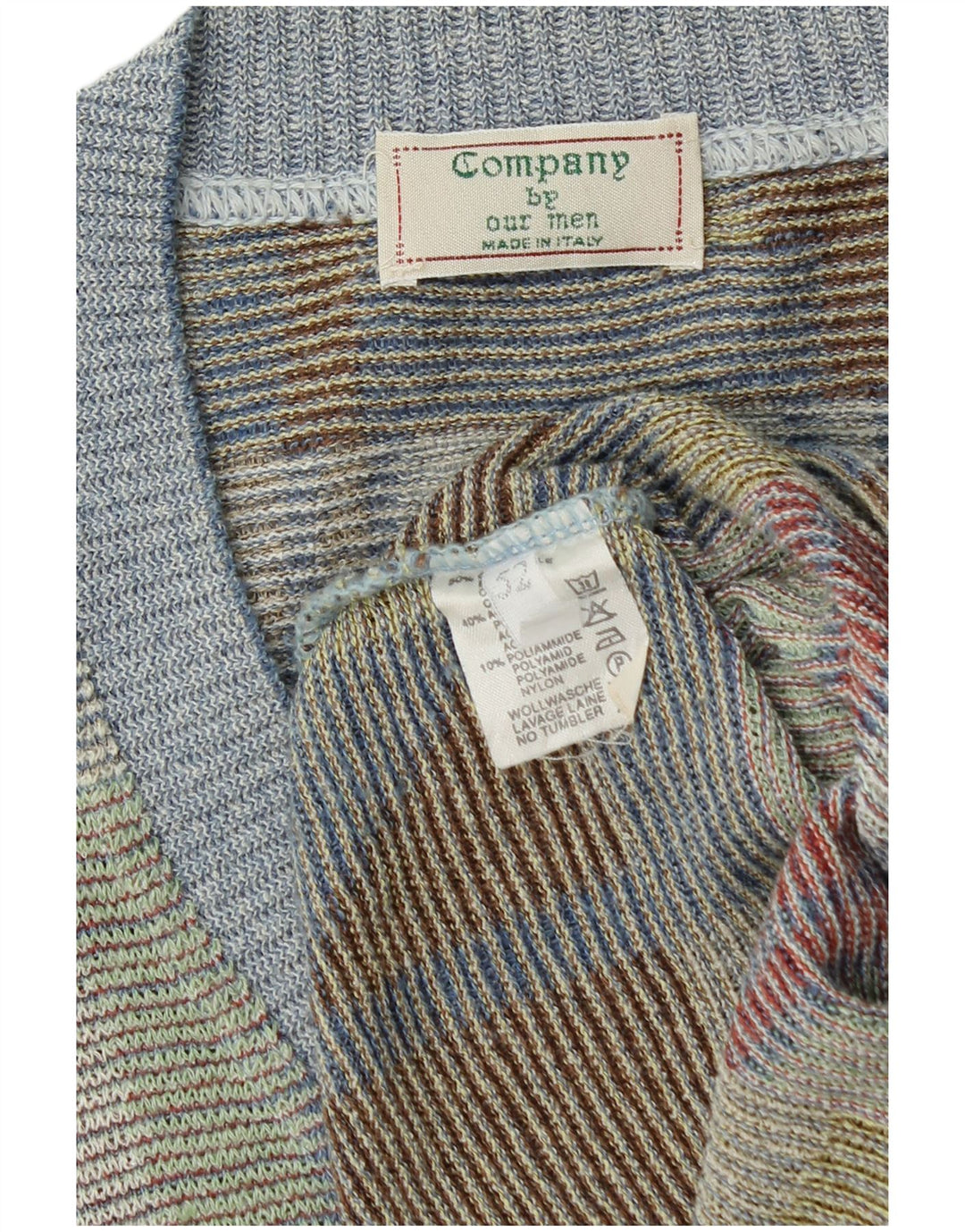 Pulover VINTAGE pentru bărbați cu decolteu în V IT 52 mare, multicolor, geometric