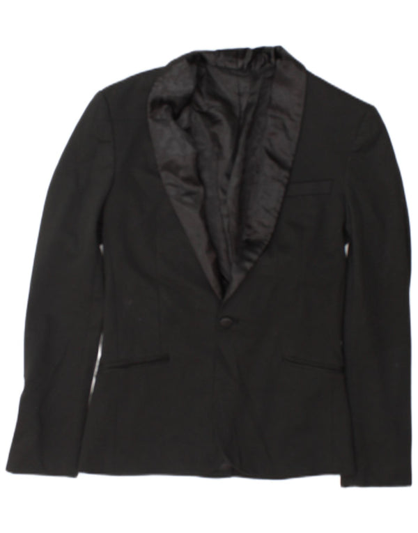 Jachetă blazer pentru bărbați Zara cu 1 nasture UK 36 Poliester negru mic