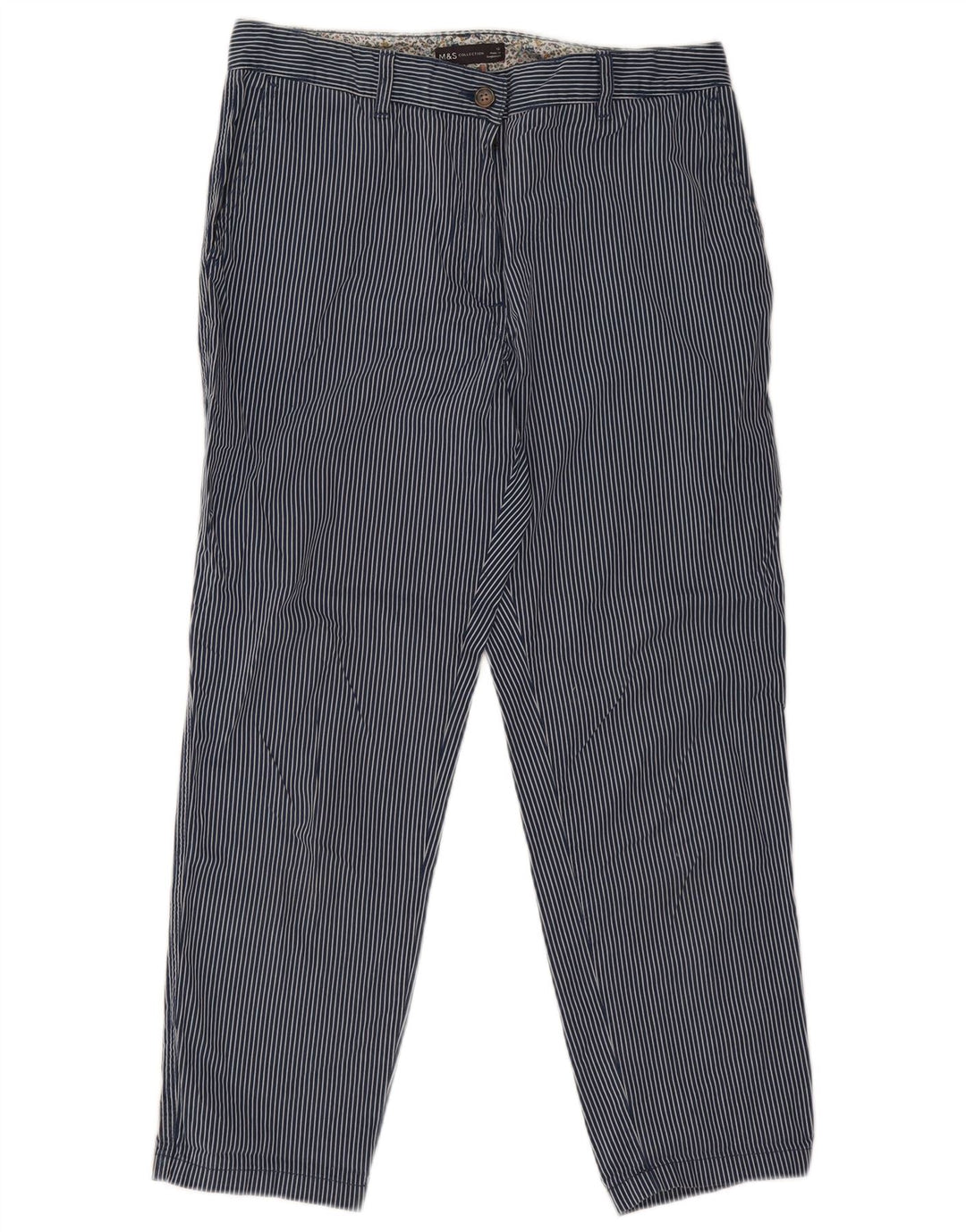 Pantaloni tăiați pentru femei Marks & Spencer UK 12 Medium W30 L26 Bleumarin