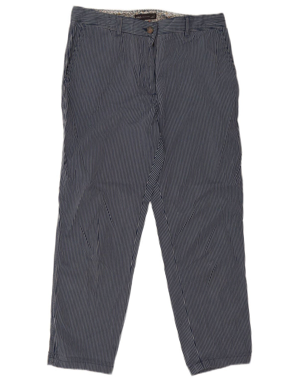Pantaloni tăiați pentru femei Marks & Spencer UK 12 Medium W30 L26 Bleumarin