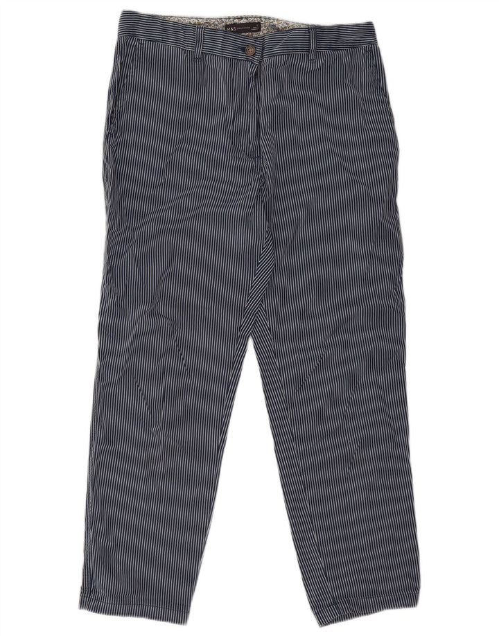 Pantaloni tăiați pentru femei Marks & Spencer UK 12 Medium W30 L26 Bleumarin