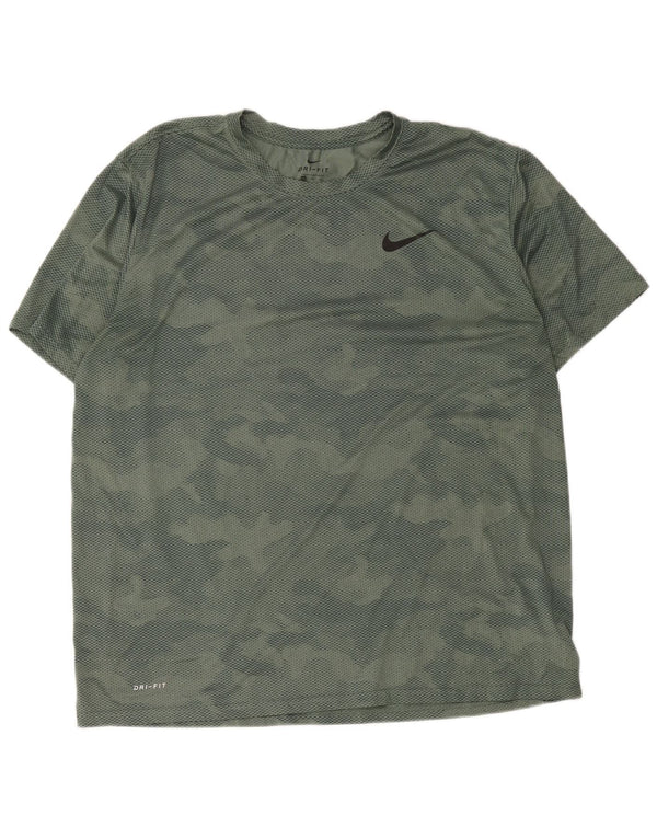 Tricou pentru bărbați Nike Dri Fit Top 2XL Verde Camuflaj Poliester