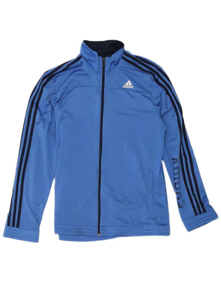 Jachetă de top pentru trening grafic Adidas pentru bărbați Marea Britanie 44/46 Poliester albastru mare