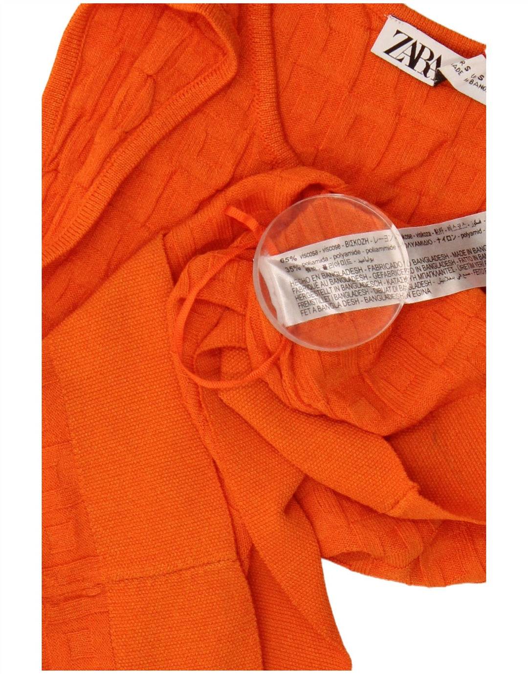 Vestă Crop Top pentru femei Zara UK 8 Small Orange Viscose