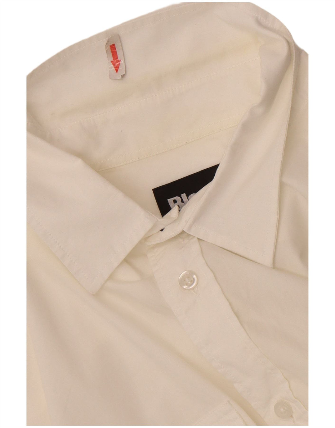 Cămașă Blauer pentru bărbați, bumbac alb 3XL