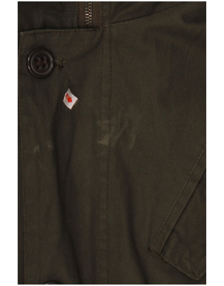 Jachetă parka cu glugă pentru bărbați VINTAGE UK 40 mare, bumbac kaki