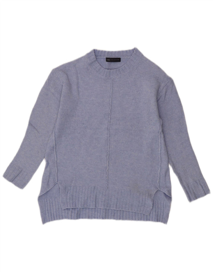 Pulover pentru femei Marks & Spencer cu decolteu triplu UK 10 Mic albastru acrilic