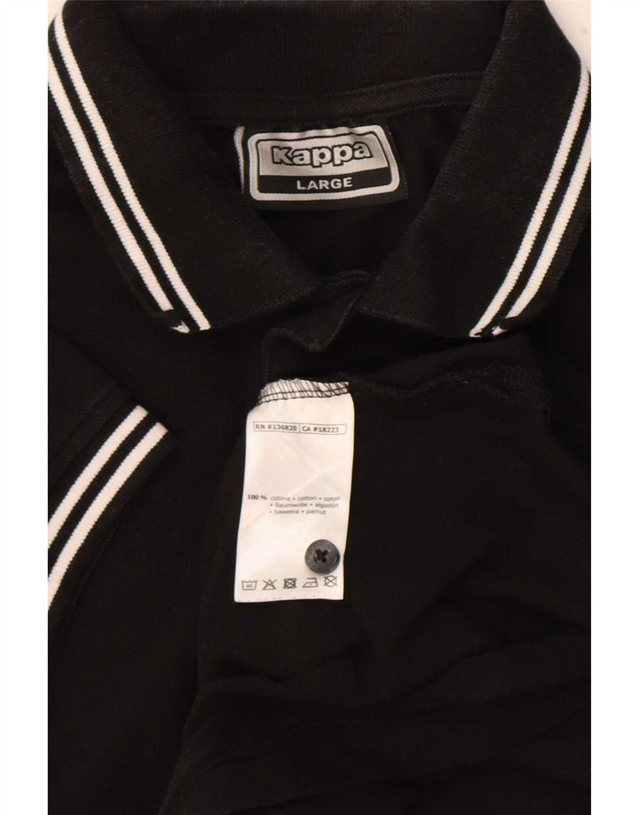 Cămașă polo pentru bărbați Kappa, bumbac cu dungi negre