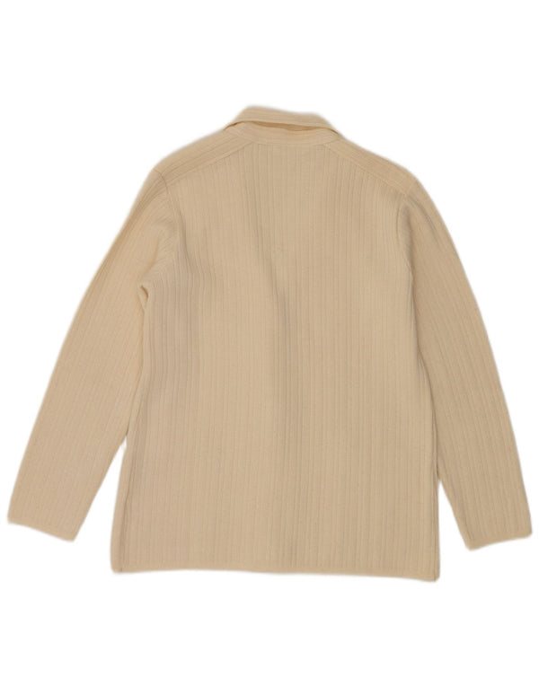 Pulover cardigan supradimensionat pentru femei CAGI IT 34 2XS alb catifelat