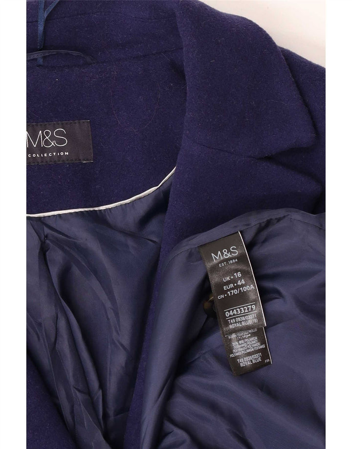 Pardesiu supradimensionat pentru femei Marks & Spencer UK 16 mare, lână albastră