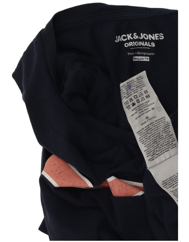 Tricou cu grafic Jack & Jones pentru bărbați Top Mediu Bleumarin Colorblock