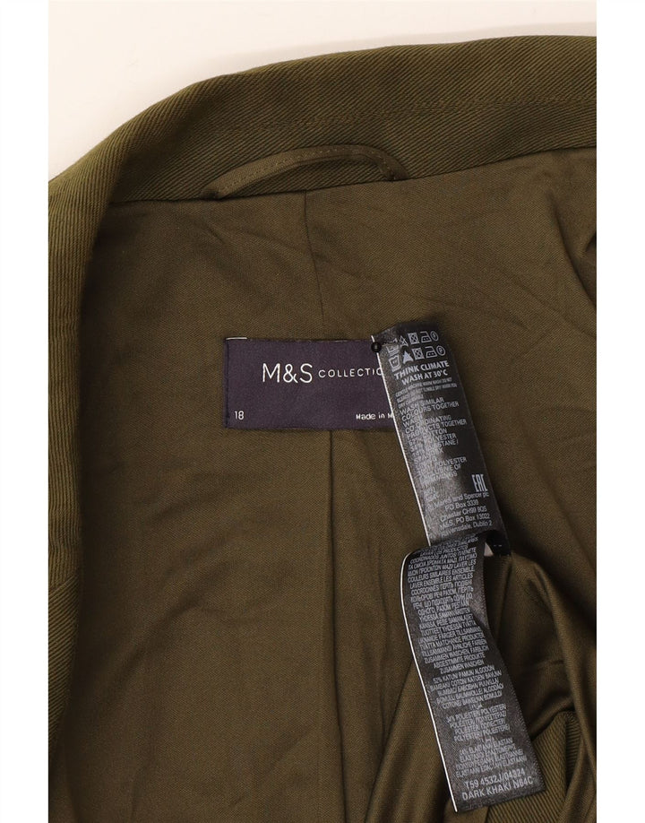Jachetă pentru femei Marks & Spencer, cu 2 nasturi, din bumbac kaki, UK 18 XL
