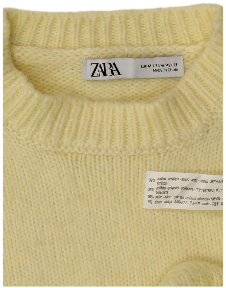Pulover de damă Zara Crop Oversized Crew Deck Pulover UK 14 Medium Yellow