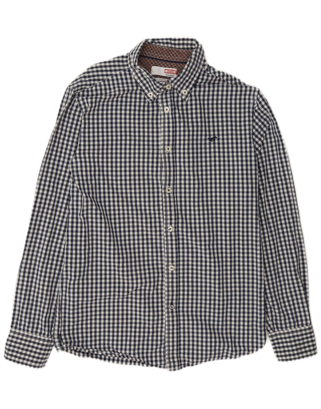 Cămașă pentru bărbați Mustang Slim Fit Bumbac Vichy, albastru bleumarin mediu