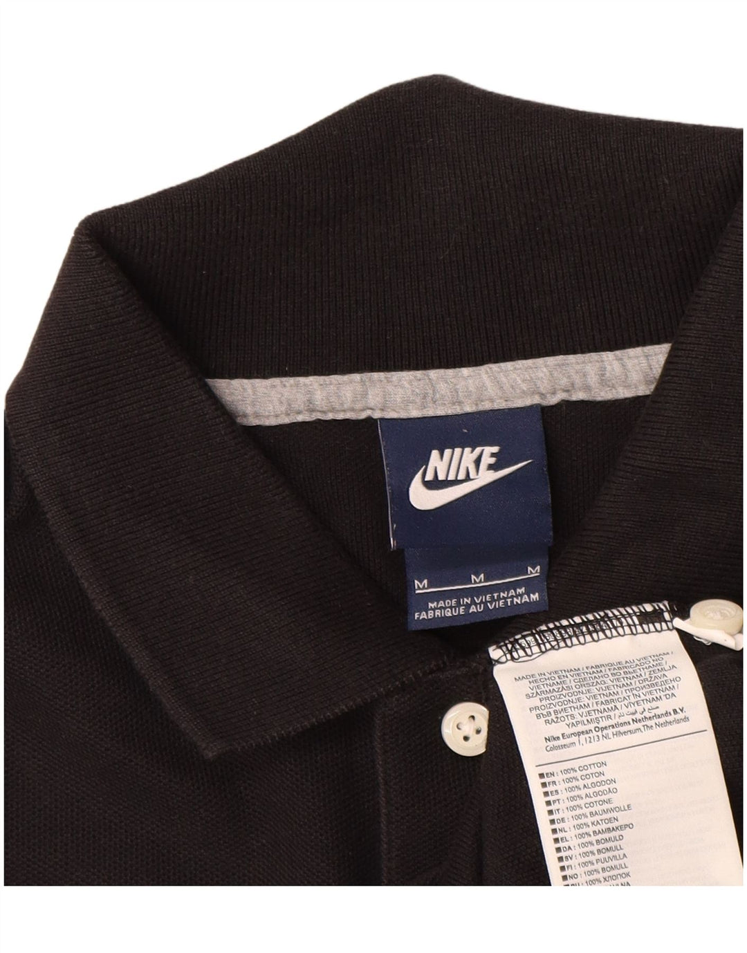 Tricou polo Nike pentru bărbați, bumbac mediu negru