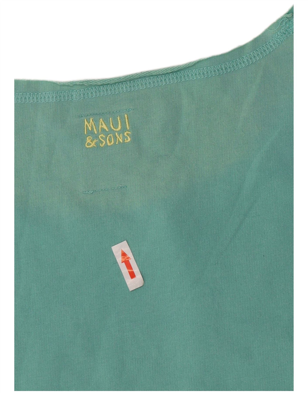 Maui and Sons Crop Graphic Top pentru femei cu mâneci 3/4 UK 14 Turcoaz mediu
