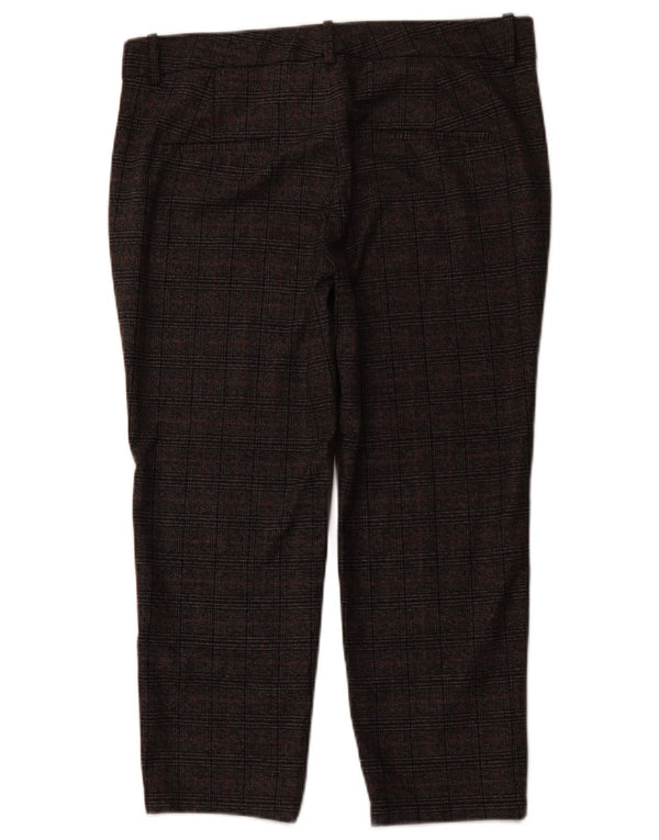 Pantaloni tăiați pentru femei ZARA EU 40 Mediu L30 L23 Gri Houndstooth