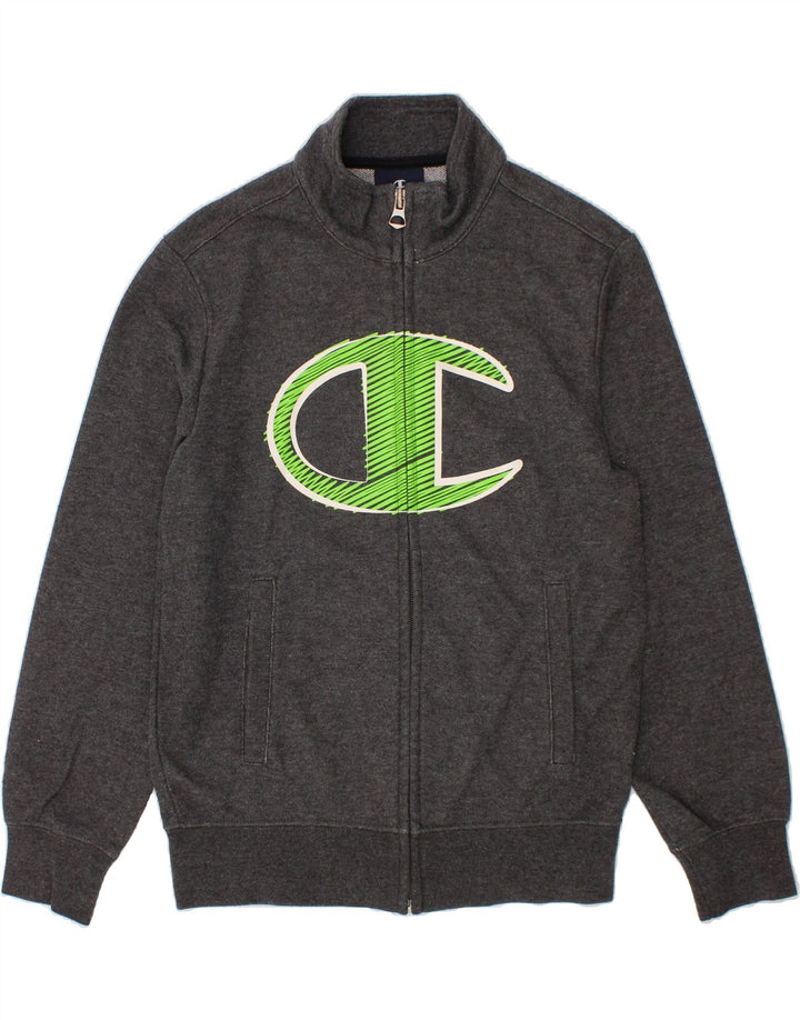 CHAMPION Boys Graphic Tracksuit Top Jacket 7-8 Years Small  Grey Cotton Vintage Champion and Second-Hand Champion from Messina Hembry 