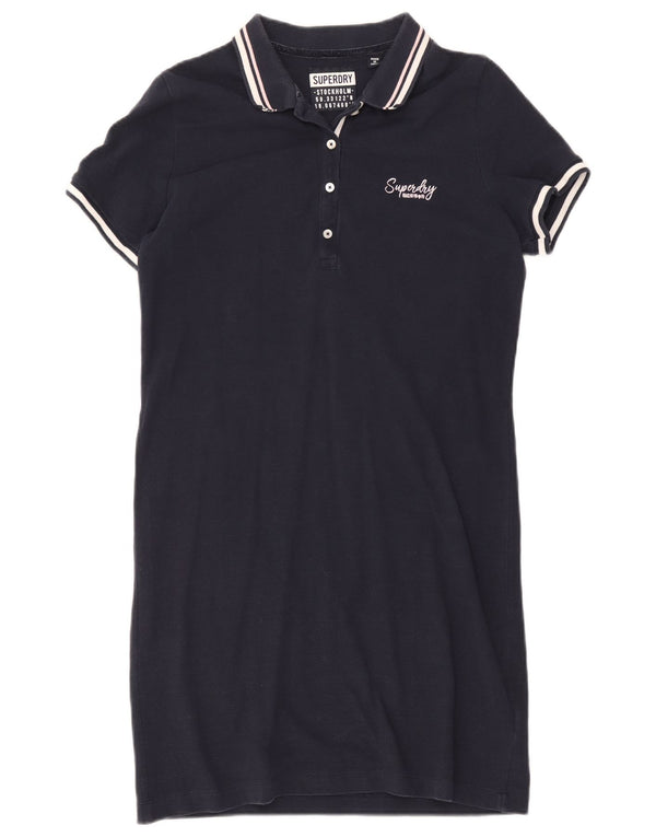 Rochie polo Superdry pentru femei UK 12 Medium Bleumarin Bumbac