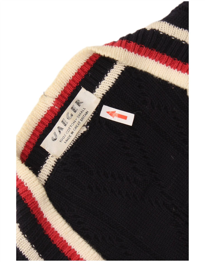 Pulover cardigan supradimensionat pentru femei JAEGER UK 10 Mic albastru marin colorblock