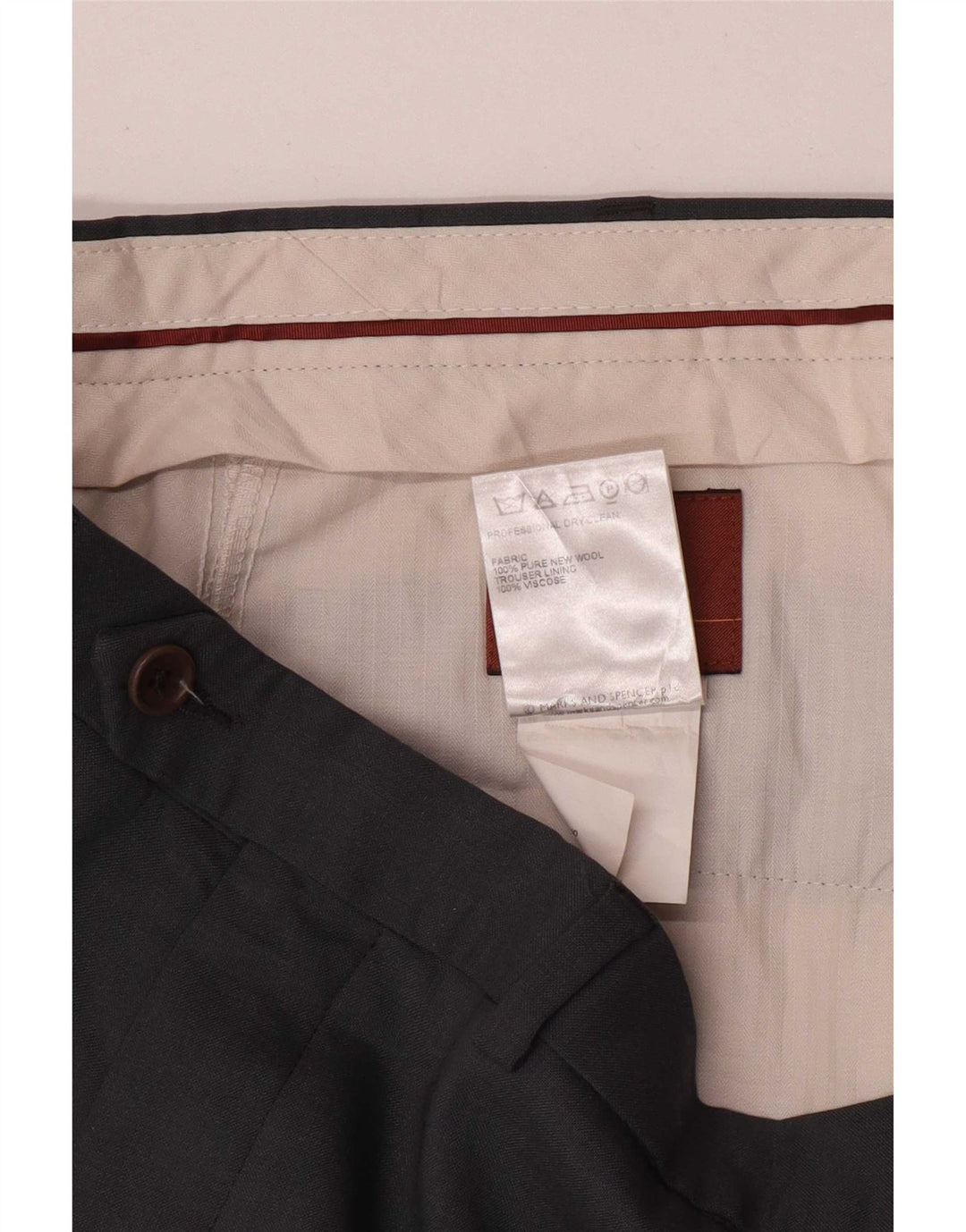 Marks & Spencer Pantaloni drepți pentru bărbați L36 L29 Lână nouă gri